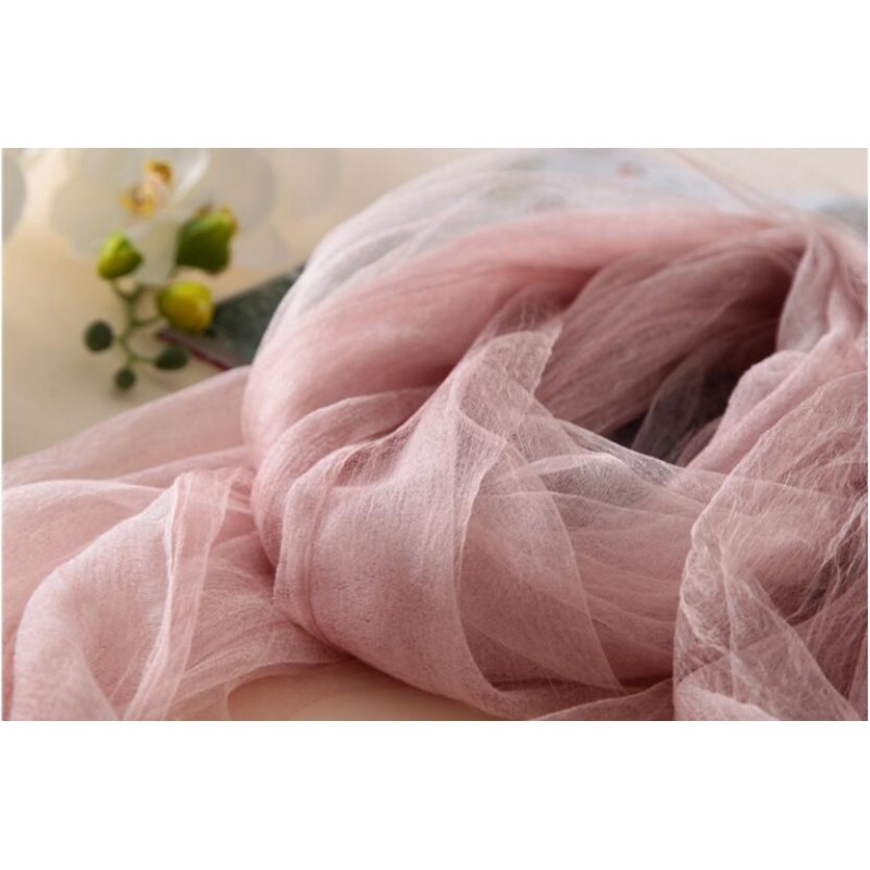 Soft Silk Scarves Gray Pink Woman Fashion Scarf 